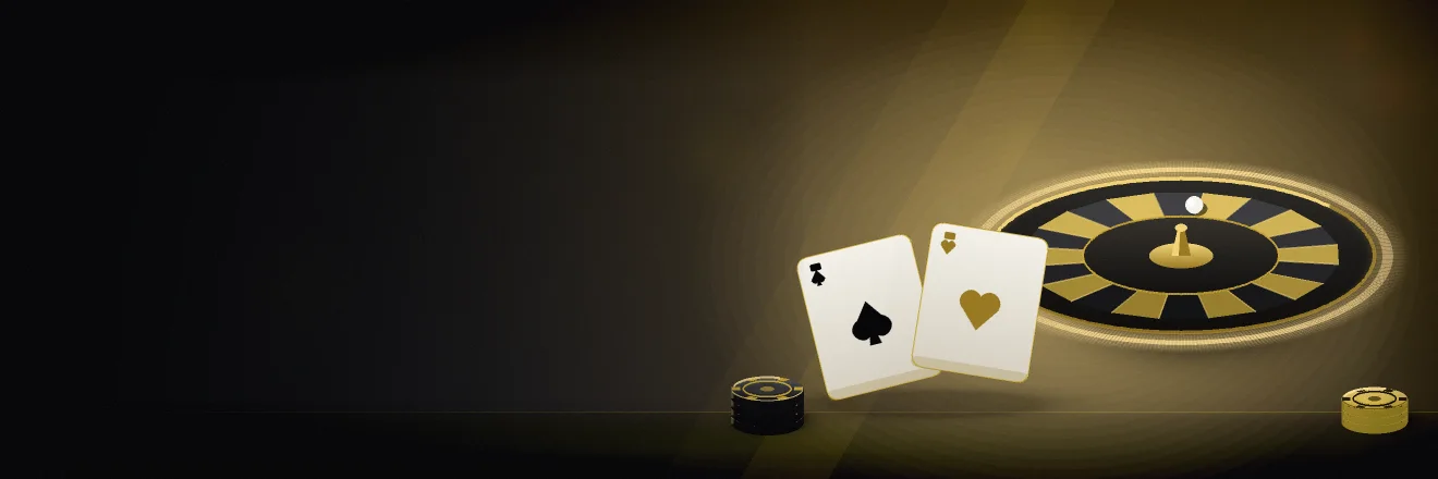 FUN88 live casino banner with a gold-rimmed roulette wheel and glossy chips on black