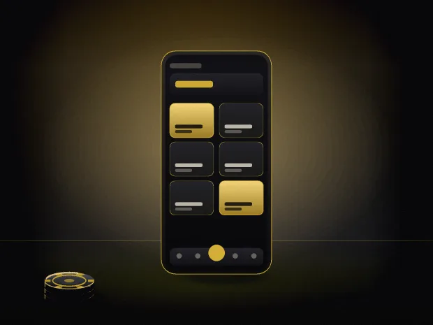 FUN88 artwork of a phone showing the games hub, lit by a warm gold lamp
