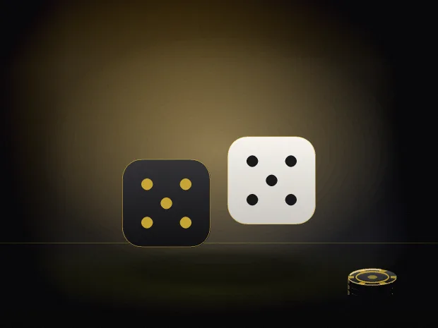 FUN88 table game artwork with dice and gold-rimmed casino chips