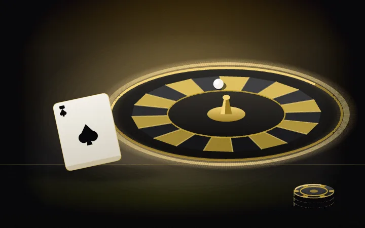 Artwork for the FUN88 live table offer, in black and gold under a warm lamp
